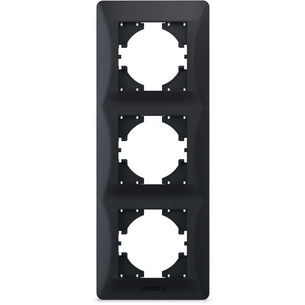 Рамка Videx BINERA чорний графіт 3 поста (VF-BNFR3V-BG) зображення 1