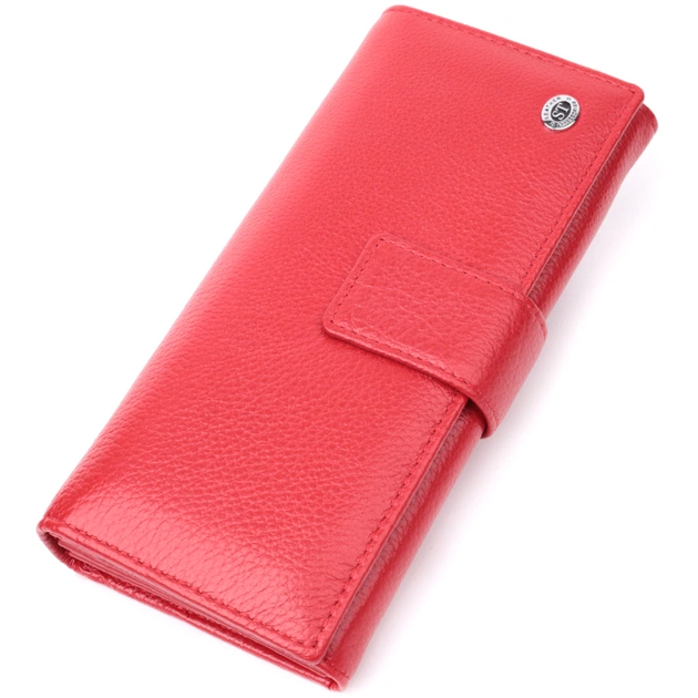Кошелек ST Leather На четыре отделения для купюр из натуральной кожи Красный (22549) - изображение 1