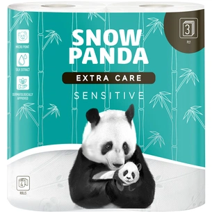 Туалетная бумага Сніжна Панда Extra Care Sensitive 3 слоя 4 рулона (4820183970671) изображение 1