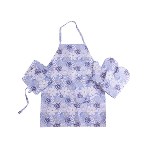Фартух MirSon Набір №203 - Blue flowers дві прихватки + дві рукавички-прихватки + фартух (2200006753889) зображення 1