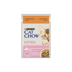 Вологий корм для кішок Purina Cat Chow Kitten з індичкою та цукіні в желе 85г (7613036595001) зображення 1