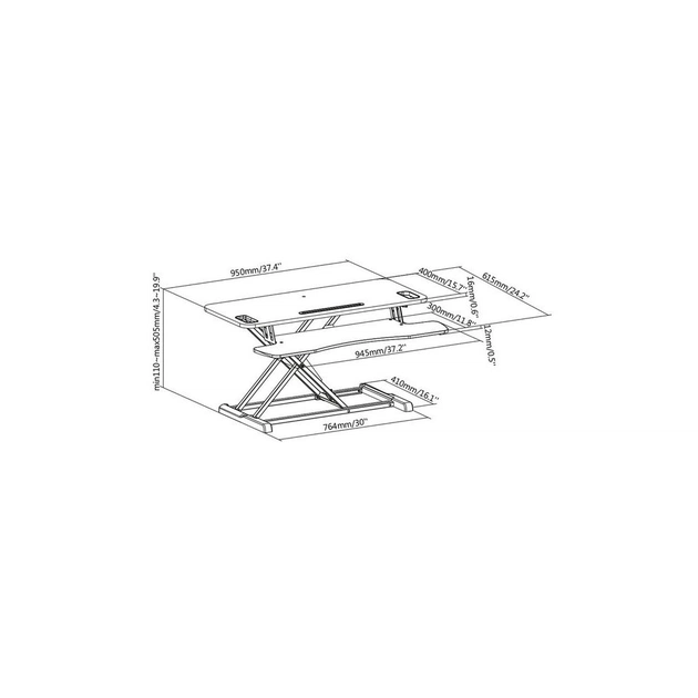 Столик для ноутбука Digitus Ergonomic Workspace Riser, 11-46cm, black (DA-90380-1) - изображение 12