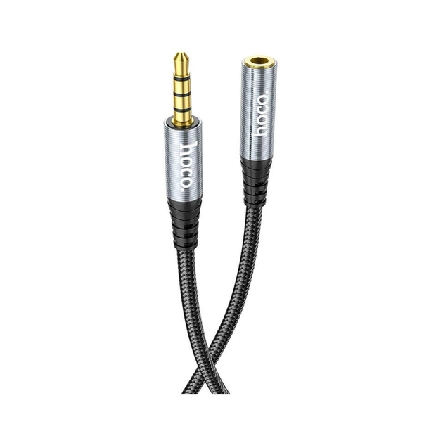 Кабель мультимедійний 3.5mm M to 3.5mm F 1.0m Gray HOCO (6931474762153) - зображення 5