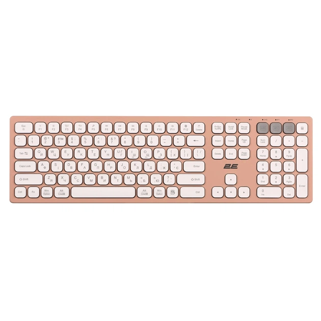 Клавіатура 2E KS270 109key Wireless UA Rose/White (2E-KS270WBPN_UA) - зображення 1