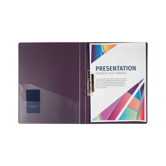 Папка з затиском Axent A4 700 мкм Прозора Сливова (1301-11-A) - picture 3