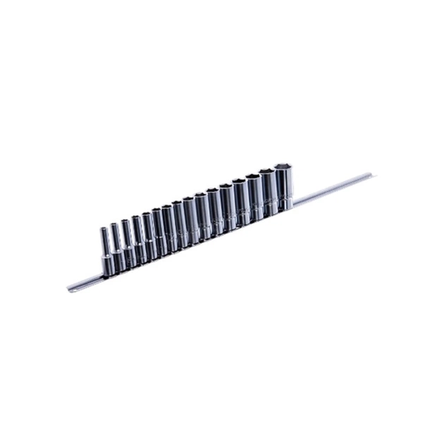 Набір головок Toptul довгих на планці 12-гр. 1/2" 15шт. 8-24 мм (GAAQ1606U-12) - изображение 1