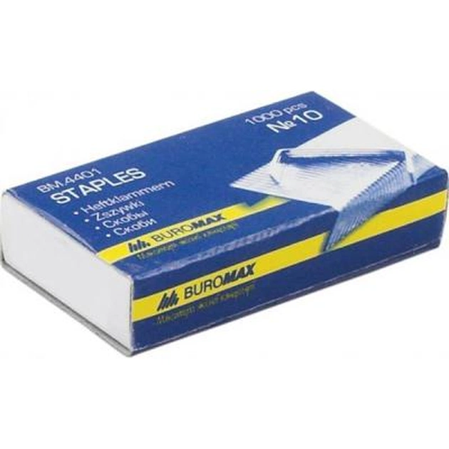 Скоби для канцелярського степлера Buromax №10, 1000 шт., JOBMAX (BM.4401) - зображення 1