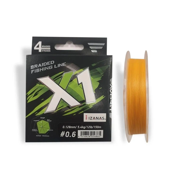 Шнур Favorite X1 PE 4x 150m 0.6/0.128mm 12lb/5.4kg Orange (1693.11.18) - изображение 1