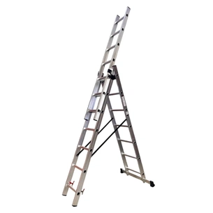 Драбина GTM 3-секції, розкладна, 3*7сх. 1,90-4,07м (KME307) зображення 1