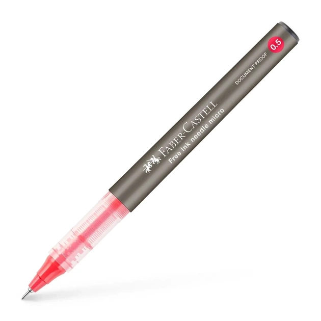 Роллер Faber-Castell Free Ink Needle Micro, цвет чернил красный, 0,5 мм, одноразовая (31406) - изображение 1