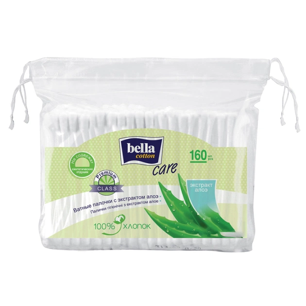 Ватні палички Bella Cotton Care з екстрактом алое 160 шт. (5900516401665) - изображение 1