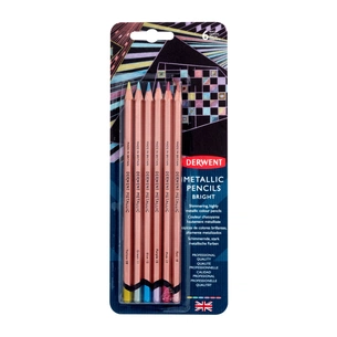 Олівці кольорові Derwent Metallic COLOURS, 6 кольорів (5028252598613) зображення 1