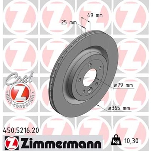Гальмівний диск ZIMMERMANN 450.5216.20 зображення 1