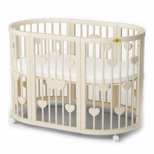 Ліжечко Ingvart SMART BED ROUND з сердечками сл. кістка (1341015) зображення 1
