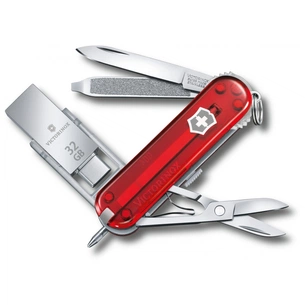 Ніж Victorinox VictorinoxWor 58 мм Прозорий червоний USB 3.0/3.1 32 Gb (4.6235.TG32B1) зображення 1