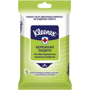 Вологі серветки Kleenex антибактеріальні 10 шт. (5029053541259) зображення 1