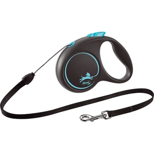 Повідець для собак Flexi Black Design S трос 5 м (блакитний) (4000498033333) зображення 1
