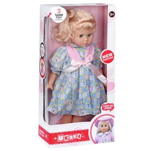 Лялька Same Toy 45 см біле плаття з блакитним у клітинку (8010BUt-2) зображення 1