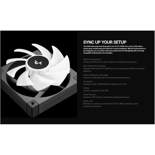 Система рідинного охолодження Deepcool LQ360 Black (R-LQ360-BKLSMW-G-1) - picture 10