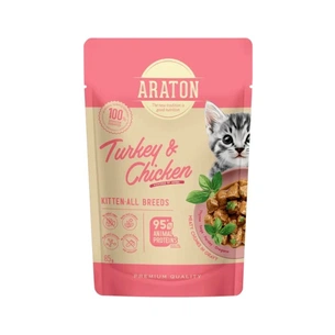 Вологий корм для кішок ARATON Kitten with Turkey and Chicken 85 г (ART70472) зображення 1