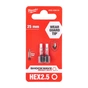 Набір біт Milwaukee SHOCKWAVE Hex2.5, 25мм, 2шт (4932430893) - зменшене зображення 3
