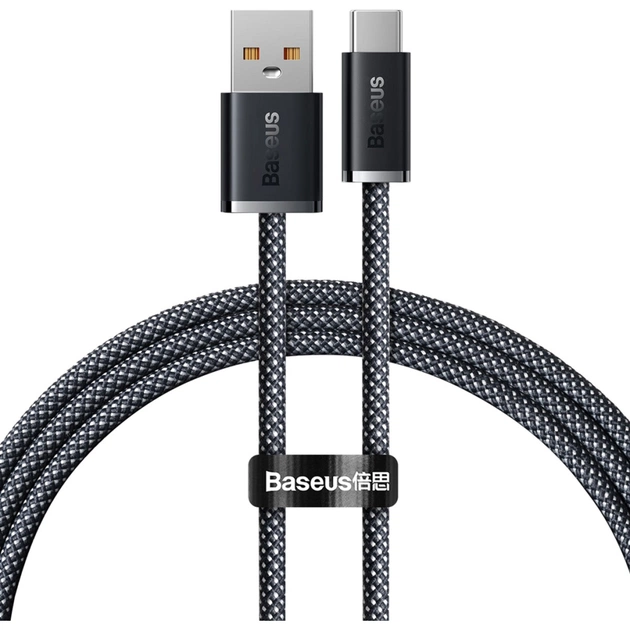 Дата кабель USB 2.0 AM to USB-C 1.0m 5A Gray Baseus (CALD000616) - изображение 1