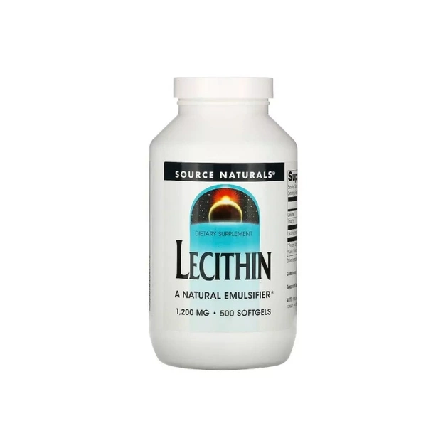 Амінокислота Source Naturals Лецитин, 1200мг, Lecithin, 500 желатинових капсул (SN0618) - зображення 1