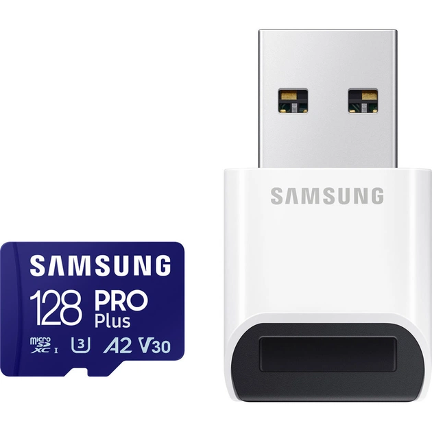Карта памяти Samsung 128GB microSDXC calss 10 UHS-I V30 Pro Plus (MB-MD128SB/WW) - изображение 1