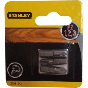Набір біт Stanley Pozidriv, Pz1, Pz2, Pz3, L = 25 мм, 3 шт, блістер (STA61043) зображення 1