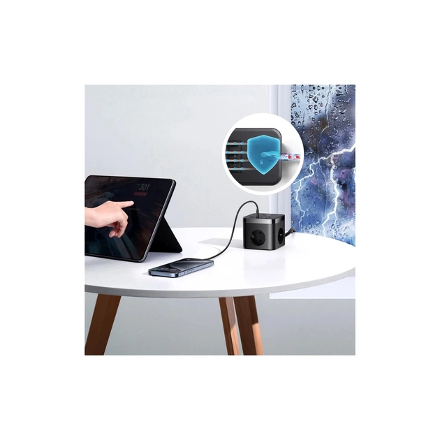 Мережевий фільтр живлення Baseus PowerCombo Cube Power Strip (E00066400117-00) - picture 9
