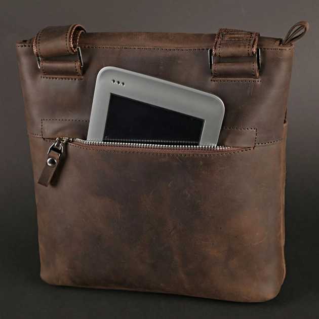 Сумка Shvigel З вінтажної шкіри Коричнева (00998) - зображення 7