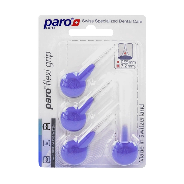 Щітки для міжзубних проміжків Paro Swiss Flexi Grip великі Ø 7.2 мм 4 шт. (7610458010778) - picture 2