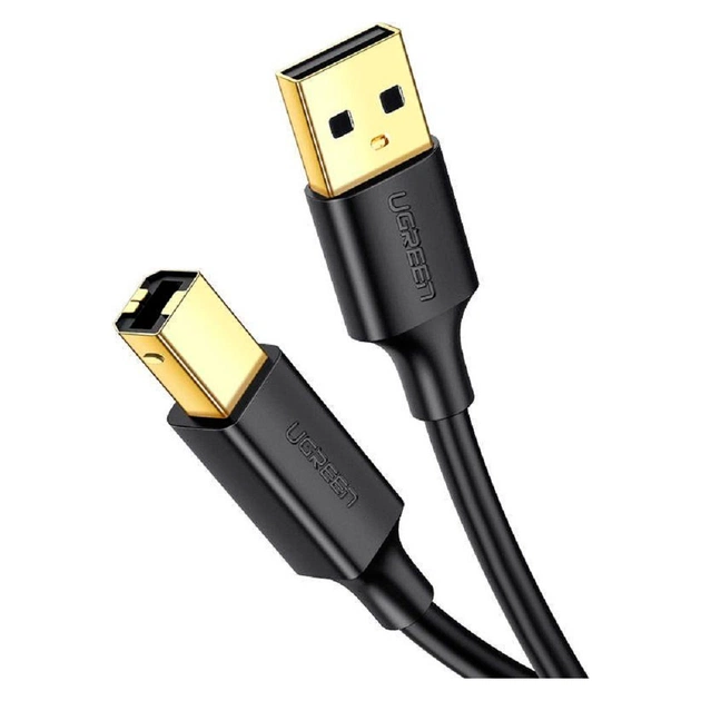Кабель для принтера USB 2.0 AM/BM 3.0m US135 black Ugreen (10351) - зображення 1