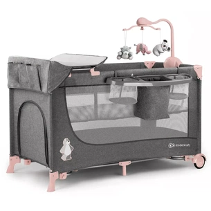 Ліжечко Kinderkraft манеж з пеленатором Joy Pink (5902533911264) зображення 1
