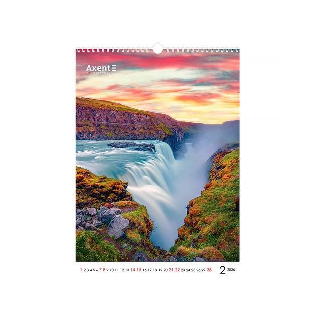 Календар Axent настінний А3 2026 р.Waterfalls (8804-26-2-A) - зображення 3