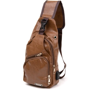 Сумка Vintage Крос боді з емблемою зі шкірозамінника Руда (20570) зображення 1