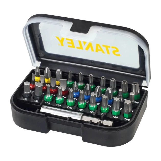 Набір біт Stanley Ph1,2,3x1, Pz 1,3x1, TH30, TH40, T25, L=60 мм, 31 шт, кейс (STA60490) - зображення 1