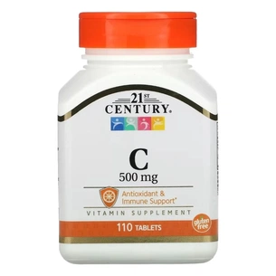 Витаминно-минеральный комплекс 21st Century Витамин C, 500 мг, Vitamin C, 110 таблеток (CEN-22316) изображение 1