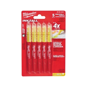 Набір маркерів Milwaukee текстмаркерів InkZAll жовтий, 5шт (48223201) изображение 1