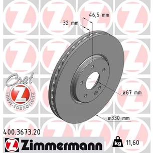 Гальмівний диск ZIMMERMANN 400.3673.20 зображення 1