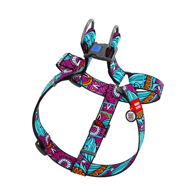 Шлея для собак WAUDOG Nylon з QR паспортом "Літо" пластиковий фастекс XL (324-0062) - picture 2