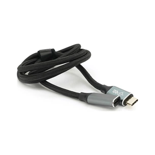 Дата кабель USB-C M/F 1.0m USB 3.2 Gen2 100W 10Gbps 4K60Hz black Voltronic (YT-TC-TC-EXB-1m) зображення 1