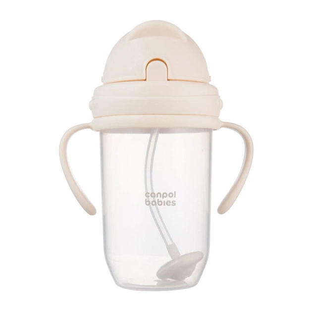 Поильник-непроливайка Canpol babies з трубочкою і обтяжувачем, 270 мл, кремова (56/623_cre) - изображение 3