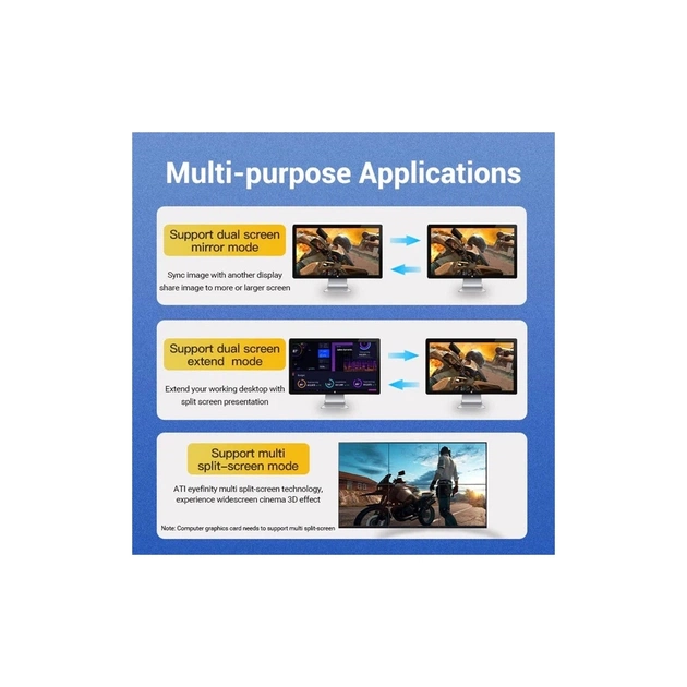 Кабель мультимедійний DisplayPort M to DisplayPort M 1.0m black Vention (HCCBF) - зображення 10