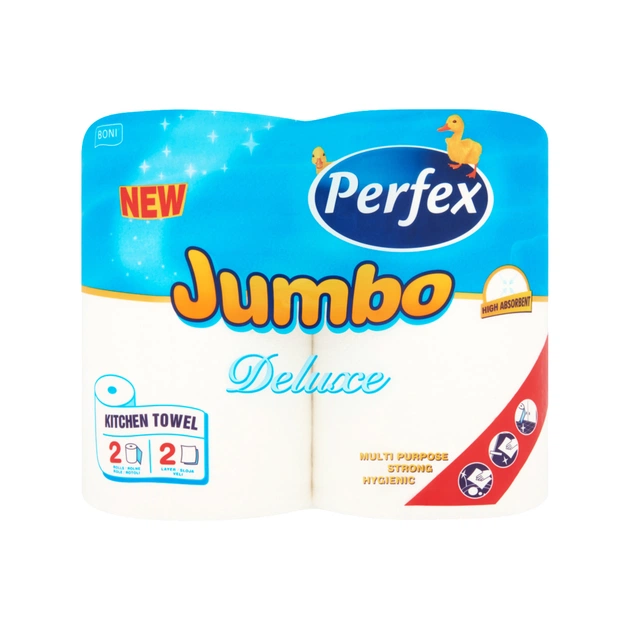 Бумажные полотенца Perfex Deluxe Jumbo 2 слоя 2 рулона (8606102287374) - изображение 1