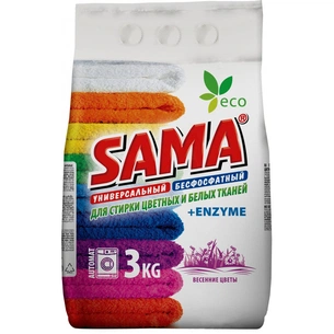 Пральний порошок Sama Весняні квіти безфосфатний автомат 3 кг (4820020266752) зображення 1