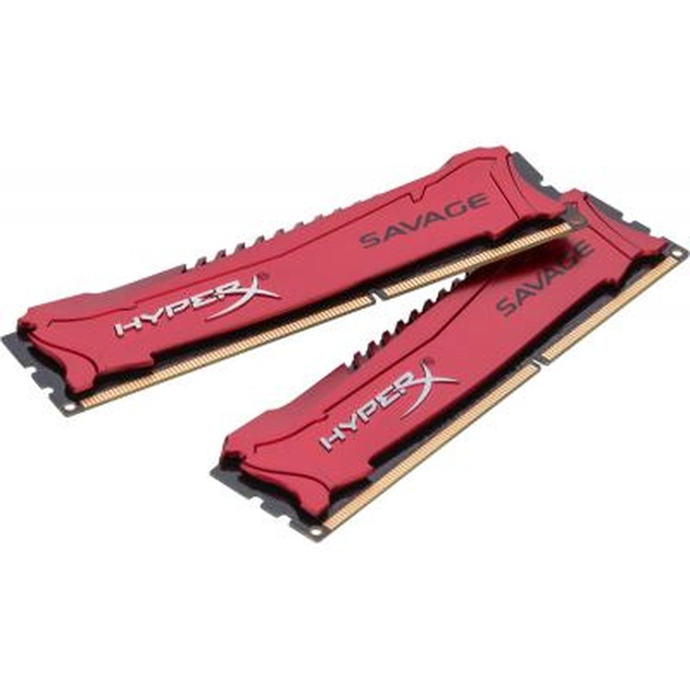 Модуль пам'яті для комп'ютера DDR3 8GB (2x4GB) 1600 MHz Savage Red Kingston Fury (ex.HyperX) (HX316C9SRK2/8) - изображение 1