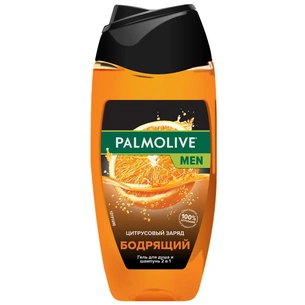 Гель для душу Palmolive Men Цитрусовий заряд Бадьорвий 2 в 1 для тіла та волосся 250 мл (8693495047364) зображення 1