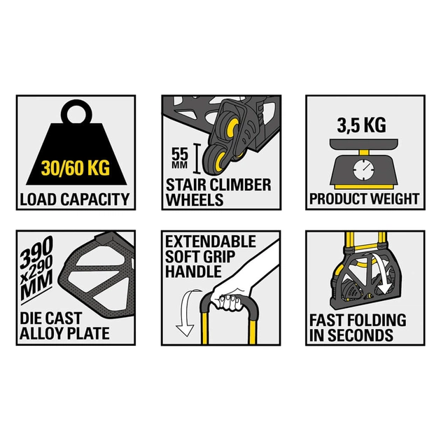 Візок вантажний Stanley універсальний, складаний, платформа 39х29см, до 60кг (SXWT-FT584) - picture 3