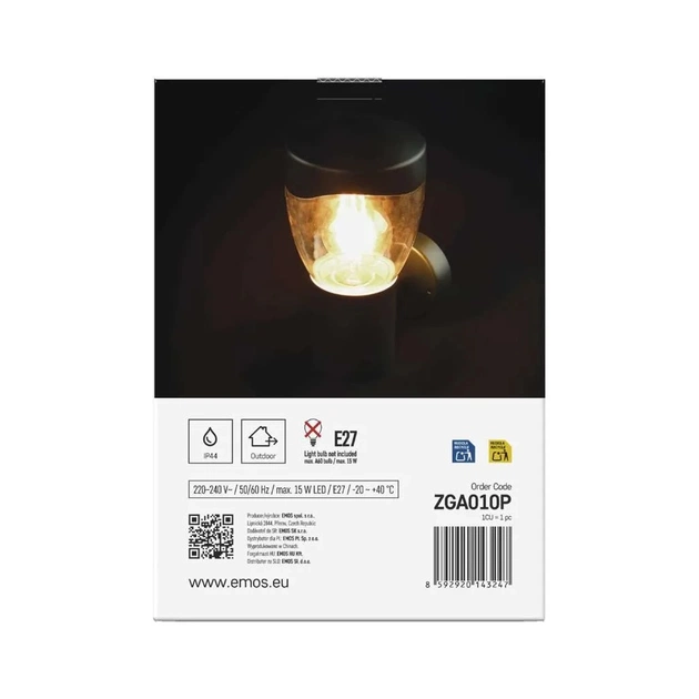 Світильник EMOS E27 15 Вт IP44 (ZGA010P) - picture 8